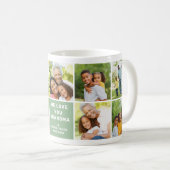 Mug We Love Grand-mère Modern Green Photo Collage (Devant droit)