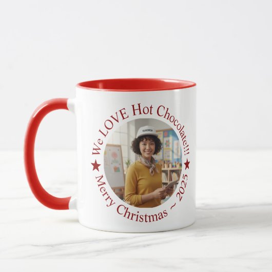 Mug We LOVE Hot Chocolate Festive Personalized (Gauche)