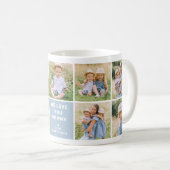 Mug We Love Mommy Modern Dusty Blue Photo Collage (Devant droit)