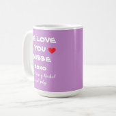Mug We Love You Bubbe - Personnalisé Mauve avec Coeurs (Devant gauche)