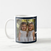 Mug We Love You Dad 2 Photo Custom Stripe Modern P203 (Gauche)