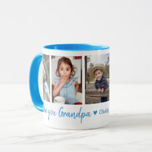 Mug We Love You Grand-pa Grandchildren 5 Photo Collage
