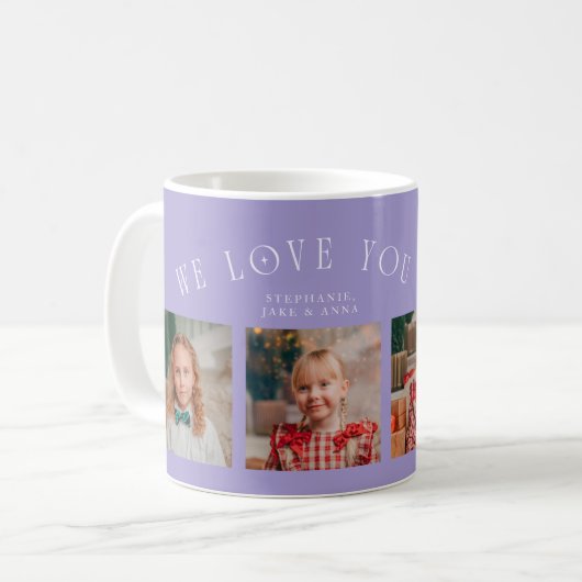 Mug We Love You Grandma 4-Photo Lilac (Devant gauche)