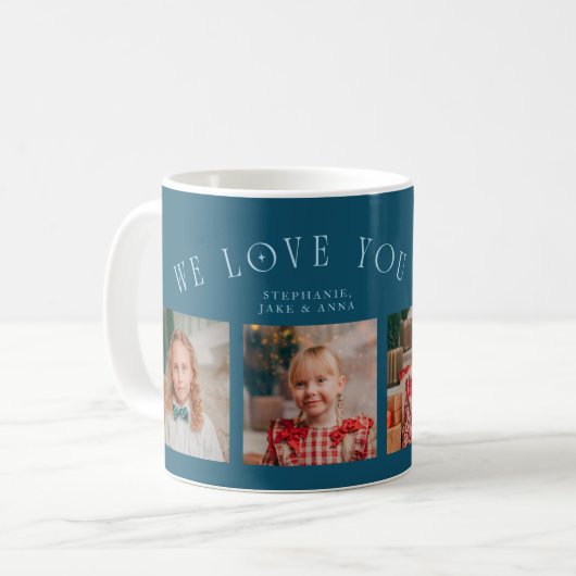 Mug We Love You Grandma 4-Photo Teal (Devant gauche)