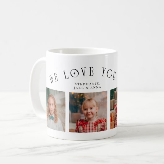 Mug We Love You Grandma 4-Photo White (Devant gauche)