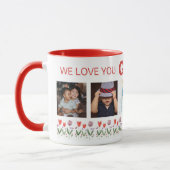 Mug We love you Grandma Flowers 5 Photos Keepsake (Gauche)