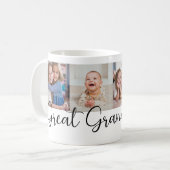 Mug We Love you Great Grandma Script 4 Photo Modern (Devant gauche)