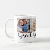 Mug We Love you Great Grandma Script 4 Photo Modern (Gauche)
