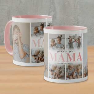 Mug We Love You Mama Photo Collage
