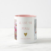 Mug We Love You Memaw 2 Photo Collage Grand-mère rose (Centre)