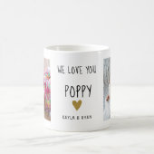 Mug We Love You Poppy 2 Photo Collage Grand-père (Centre)