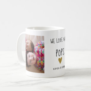 Mug We Love You Pops 2 Photo Collage Grand-père 