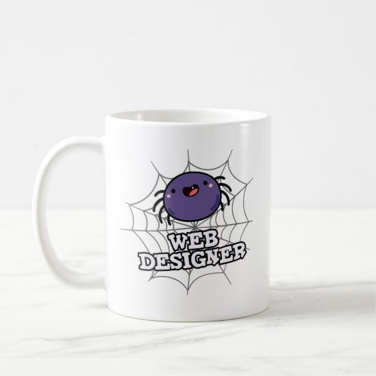 Mug Web Designer Funny Spider Pun (Gauche)
