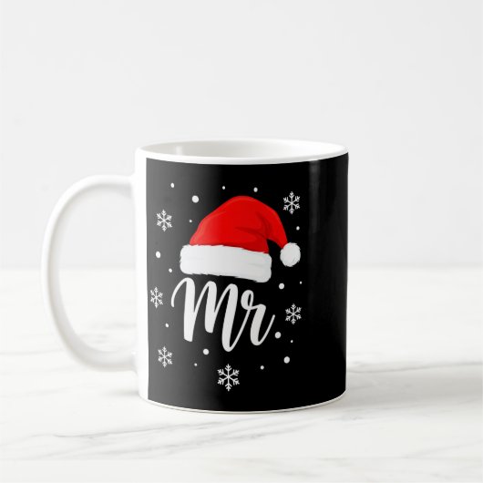 Mug Wedding Mr. Santa Hat, Mr. Christmas Snowflakes Fo (Gauche)