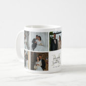Mug Wedding Photo Collage Bride and Groom Monogram (Devant gauche)