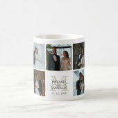 Mug Wedding Photo Collage Bride and Groom Monogram (Centre)
