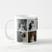 Mug Wedding Photo Collage Bride and Groom Monogram (Gauche)