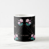 Mug Wedding Pink Floral Golden Geometric Elegant Black (Centre)