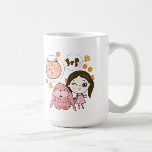 Mug wee wee et ses amis - chat et lapin (Droite)
