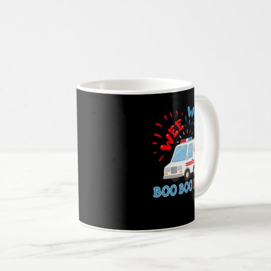 Mug Wee Woo Boo Bus Ambulance Funny EMS EMT Parame (Devant droit)