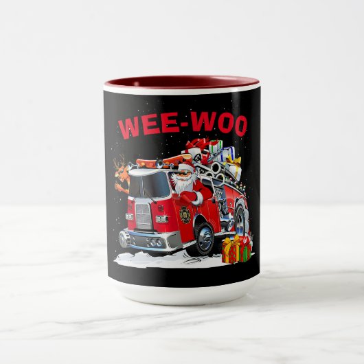 Mug WEE-WOO Christmas Design with Santa (Centre)