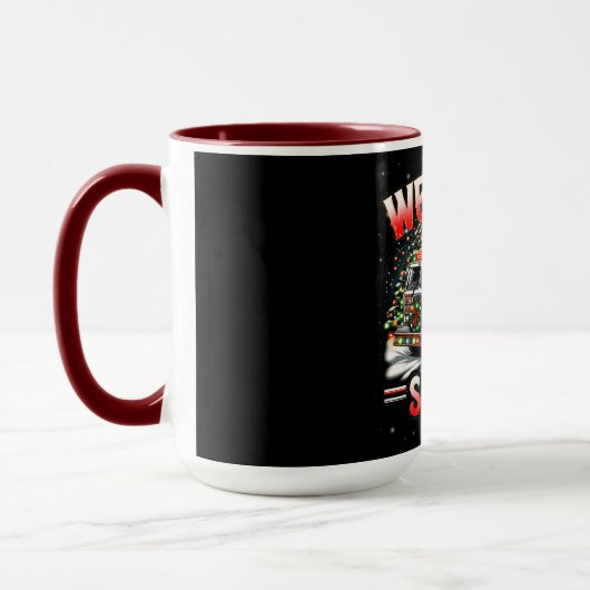 Mug WEE WOO Squad Christmas Design with Fire Truck  (Gauche)