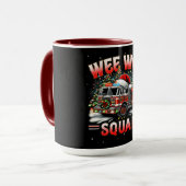 Mug WEE WOO Squad Christmas Design with Fire Truck  (Devant gauche)
