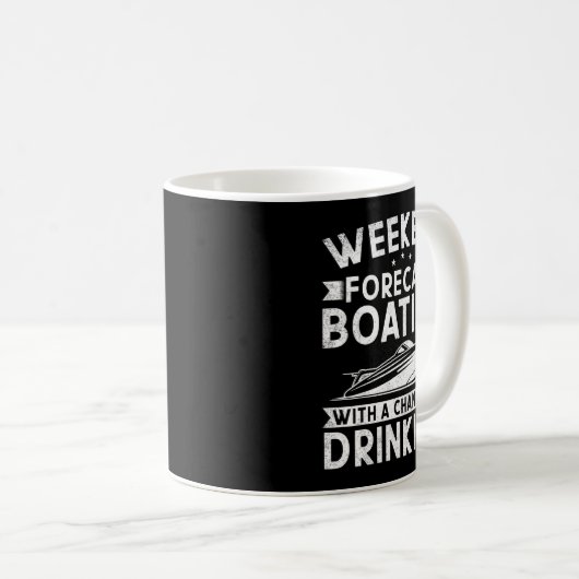 Mug Weekend Forecast Boating With A Chance Of Drinking (Devant droit)