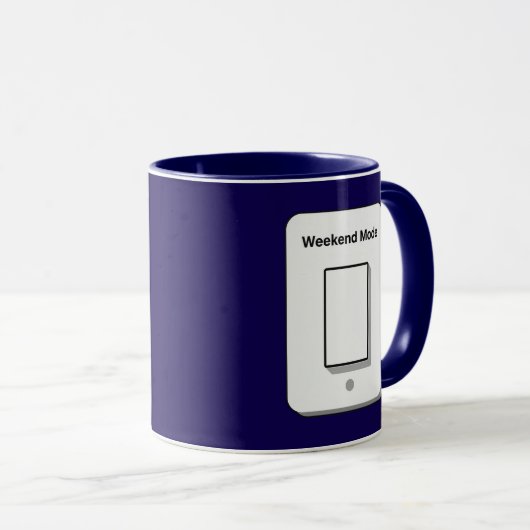 Mug Weekend Mode Toggle Minimal UI Design (Devant droit)