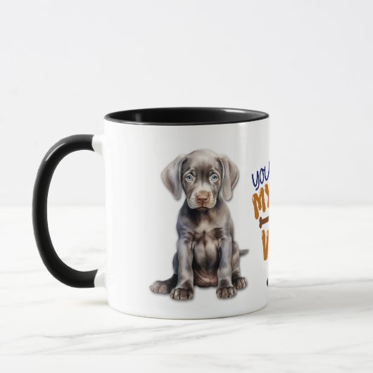 Mug Weimaraner Chiot Vous Faites Mon Baguette De Queue (Gauche)