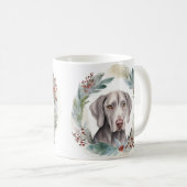Mug Weimaraner Christmas Wreath Festive Pup (Devant droit)
