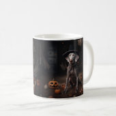Mug Weimaraner Citrouilles Halloween effrayant (Devant droit)