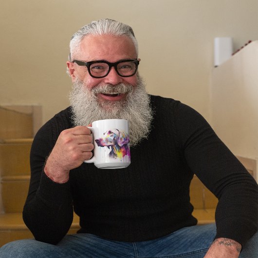 Mug Weimaraner coloré chien animal de compagnie café M