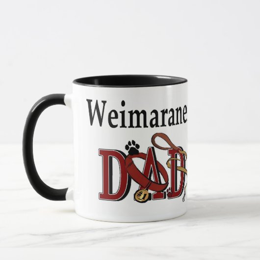 Mug Weimaraner Papa Cadeaux (Gauche)