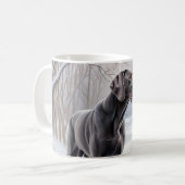 Mug Weimaraner Qu'il neige Noël (Devant gauche)
