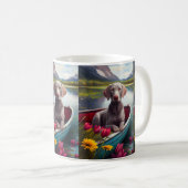 Mug Weimaraner sur une pédale : une aventure Pittoresq (Devant droit)