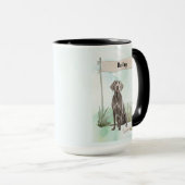 Mug Weimaraner Watercolor Personalized Dog (Devant droit)