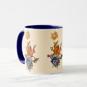 MUG WEIRD MEDIEVAL BESTIARY,ALCHEMIST,RED DRAGON ,SUN  (Devant gauche)