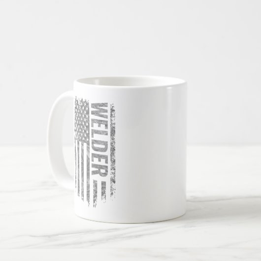 Mug Welder USA Flag Distressed design (Devant gauche)