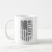 Mug Welder USA Flag Distressed design (Gauche)