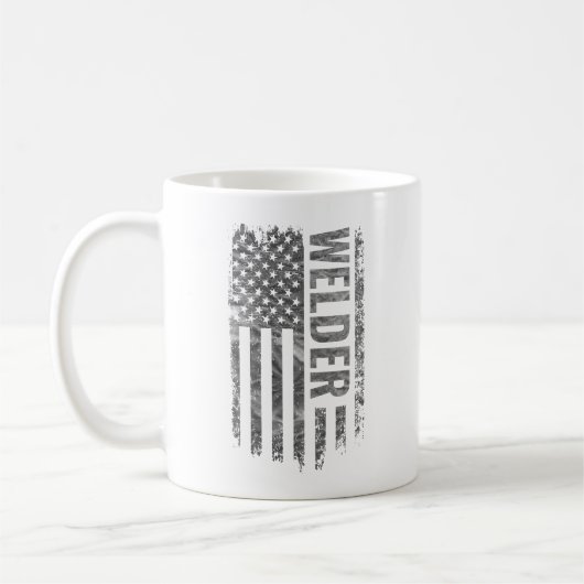 Mug Welder USA Flag Distressed design (Gauche)