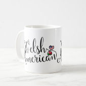 Mug Welsh American Entwins Hearts (Devant gauche)