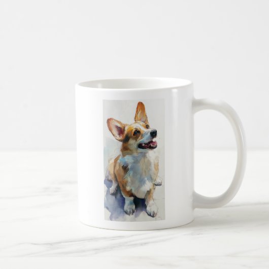 Mug Welsh Pembroke corgi watercolor (Droite)
