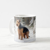 Mug Welsh Terrier Laisser Neige Noël (Devant gauche)