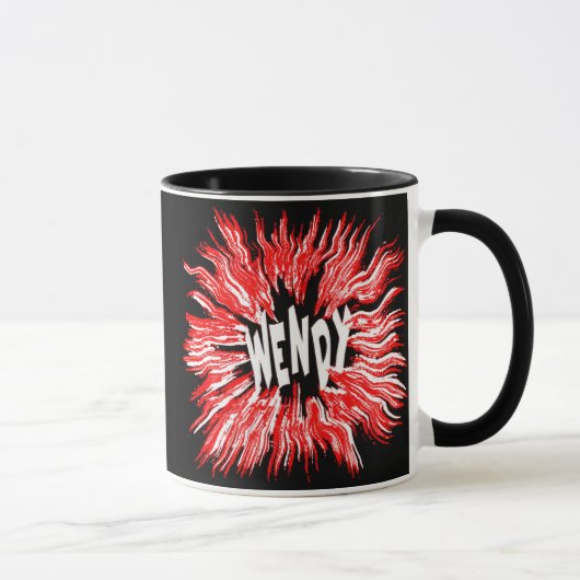 Mug Wendy Name Star en rouge (Droite)