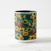 Mug Wens et fleurs sur bleu foncé (Centre)