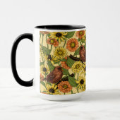Mug Wens et fleurs sur jaune pâle (Gauche)