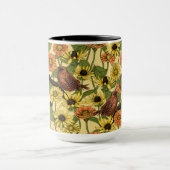 Mug Wens et fleurs sur jaune pâle (Centre)