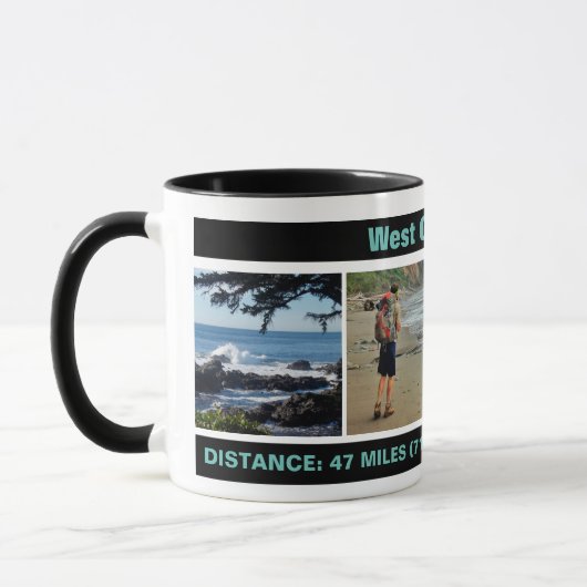 Mug West Coast Trail, Ajouter des photos & Date, Commé (Gauche)