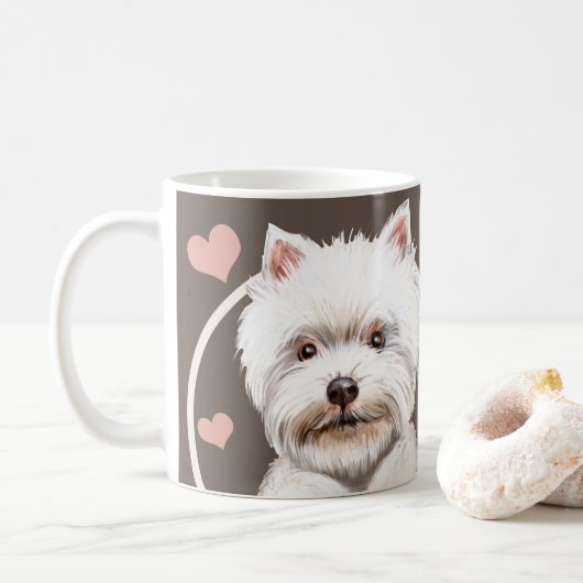 Mug West Highland Terrier Dog Chaque Snack Que Vous Fa (Avec donut)